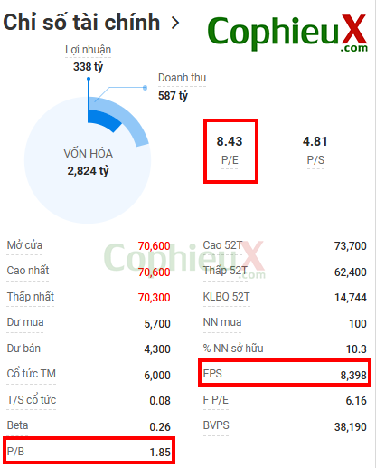 Các chỉ số tài chính có sẵn